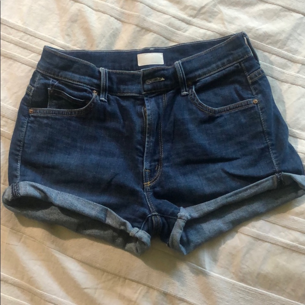 MOTHER denim Teaser Rolled denim shorts